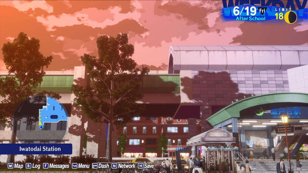 The same view as the prior screencap, showing more of the ornage-pink sky.